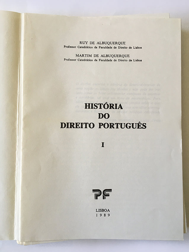 História do Direito Português I